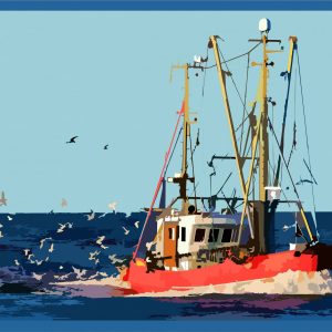 Retour de pêche rouge