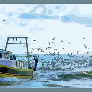 Retour de pêche jaune